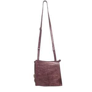 Kompanero Timeless Design Crossbody Leather Bag Burgundy/Brown Adjustable Strap